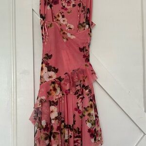 Zara Pink Ruched Asymmetrical Sundress